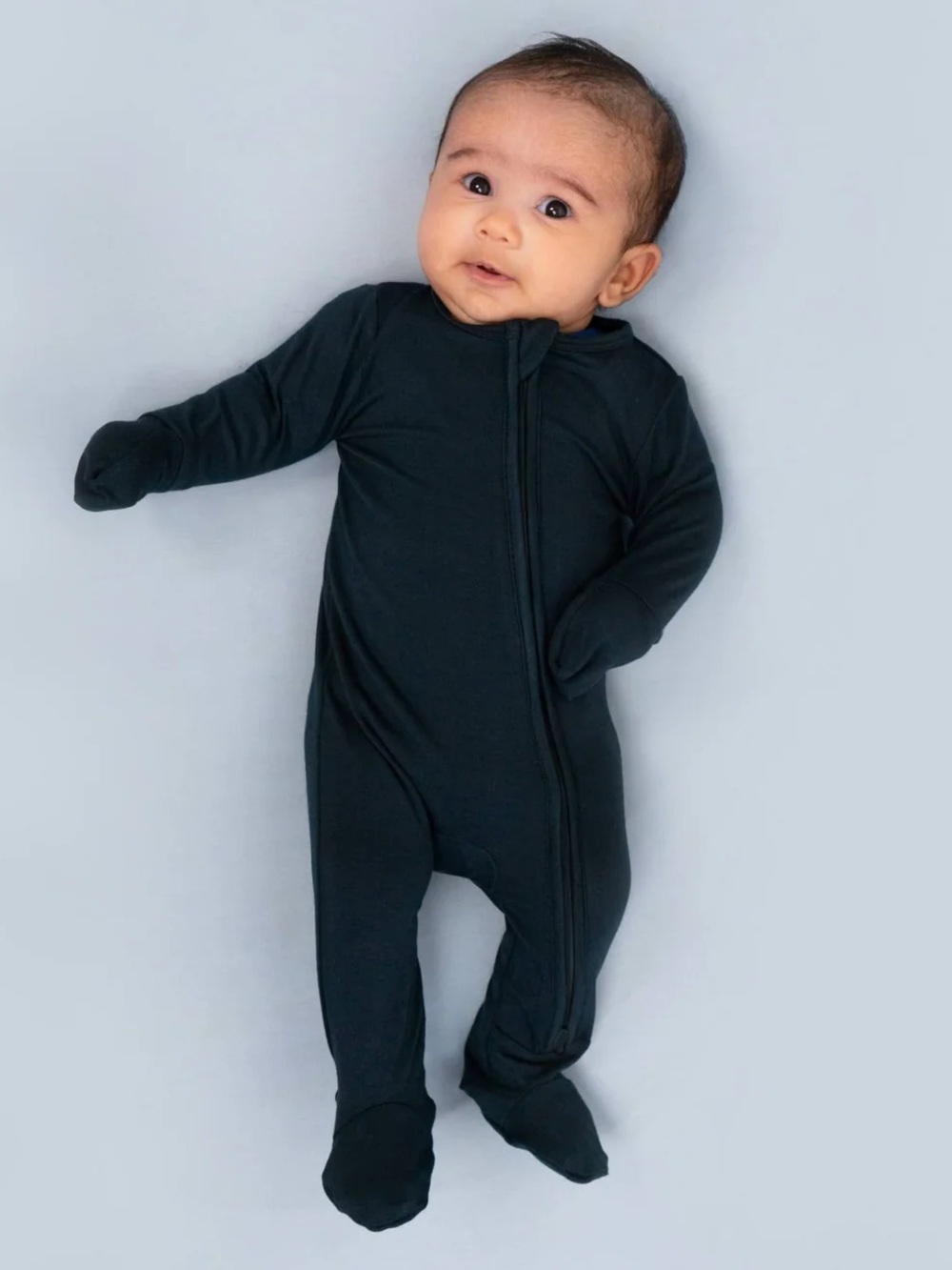 Belan J Black Footed Zip-Up Baby One-Piece